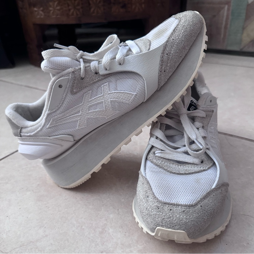 White and Gray Sneakers